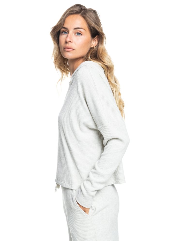 Grey Women's Roxy Sunday Morning Hoodie | USA EOQX-67805