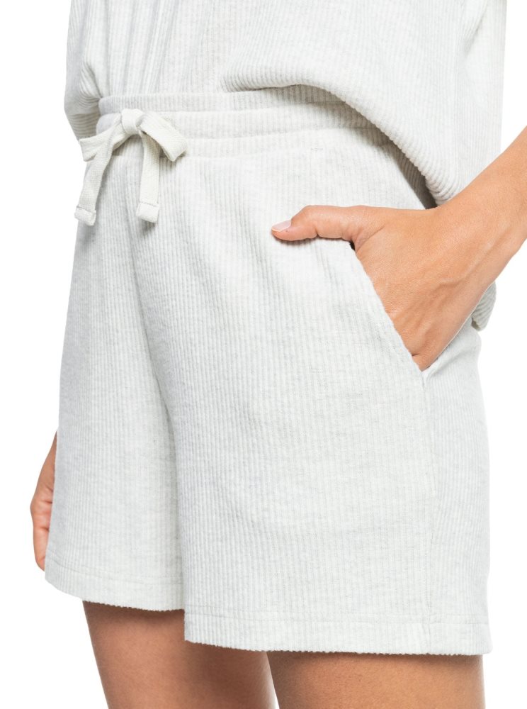 Grey Women's Roxy Sunday Morning Rib Shorts | USA XBIF-21530