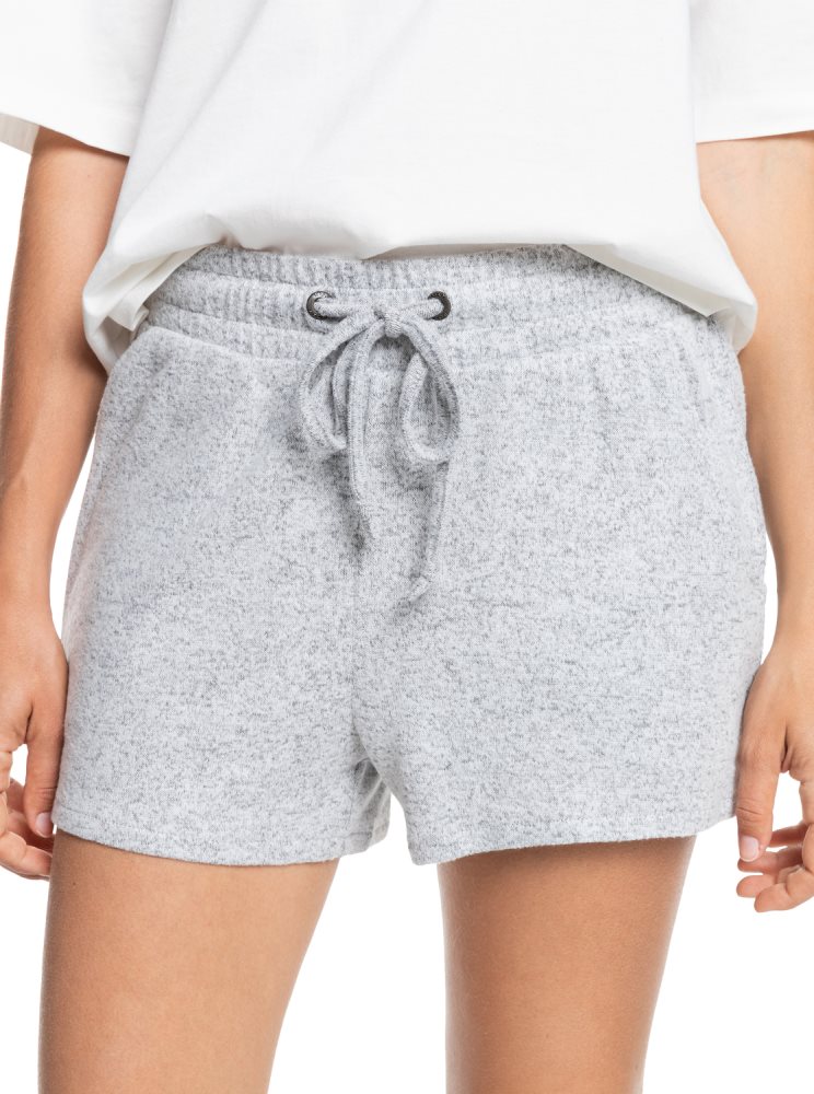 Grey Women\'s Roxy bidden Summer Sweatshorts Shorts | USA APMY-09618