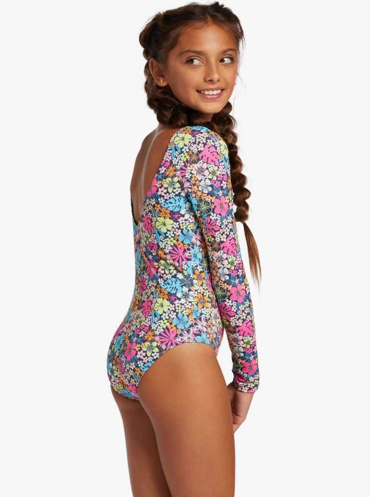 Indigo Kids' Roxy 4-16 Daisy Mood Long Sleeve One Piece Swimsuits | USA TCBI-02196