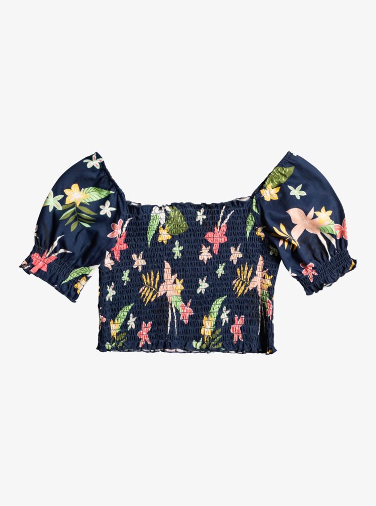 Indigo Kids' Roxy 4-16 Sunday Night Sessions Puff Sleeve Tops | USA GJWE-92567