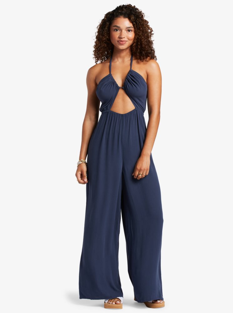 Indigo Women's Roxy Away On Vacay Wide Leg Jumpsuit | USA PLKW-60875