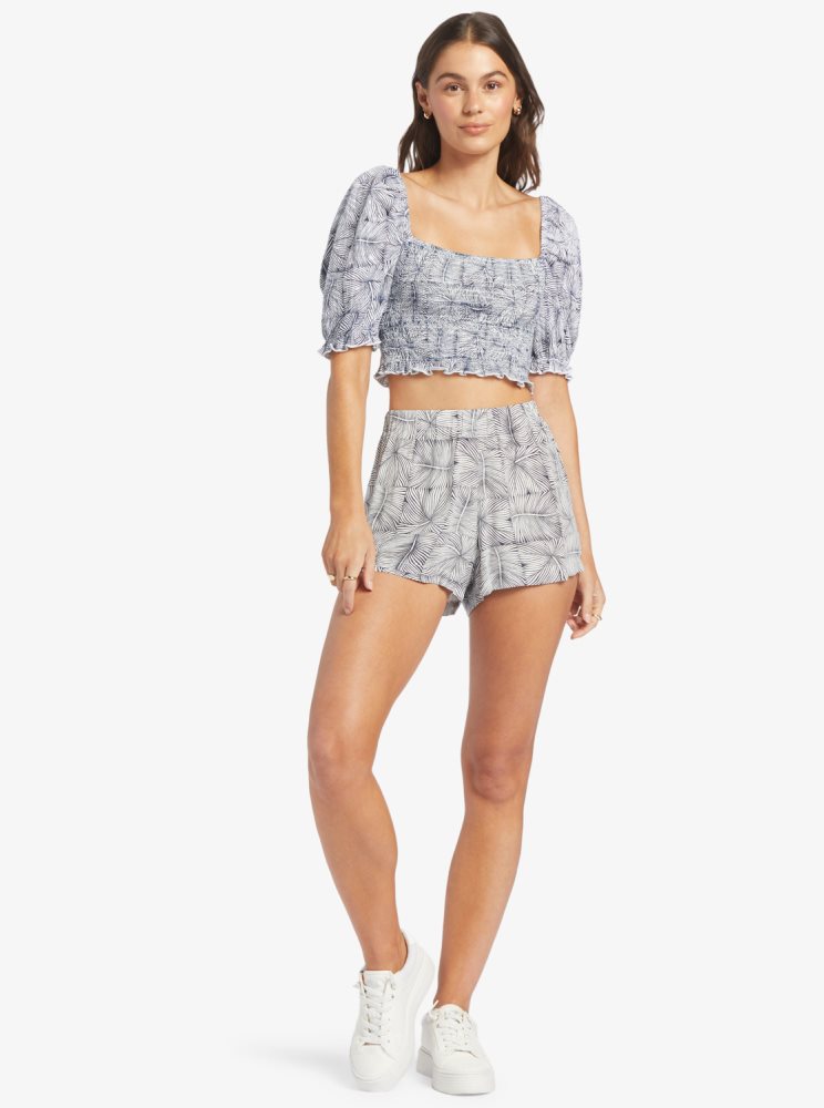 Indigo Women's Roxy Easy Does It High Waist Shorts | USA QWMJ-89617