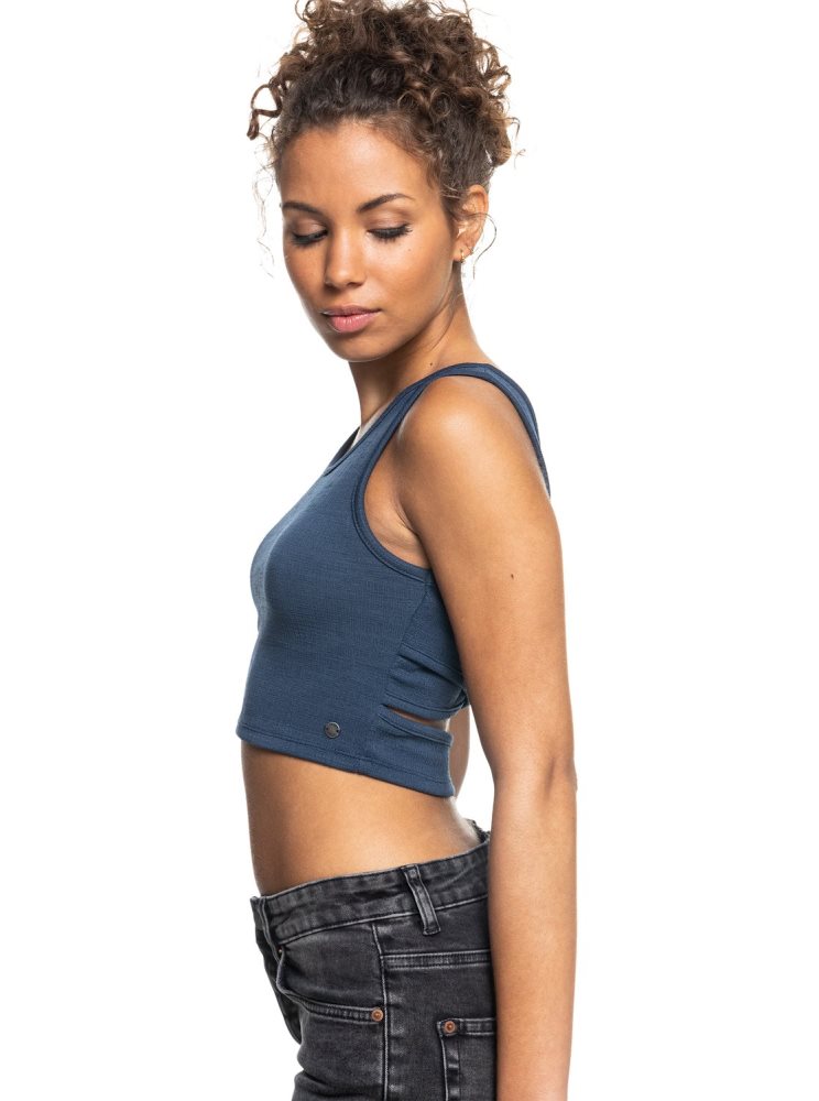 Indigo Women's Roxy Good Keepsake Crop Tops | USA OGFK-42680