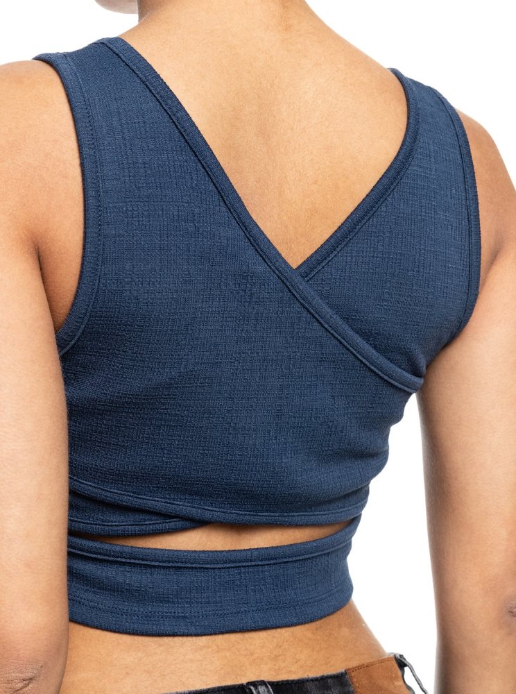 Indigo Women's Roxy Good Keepsake Crop Tops | USA OGFK-42680