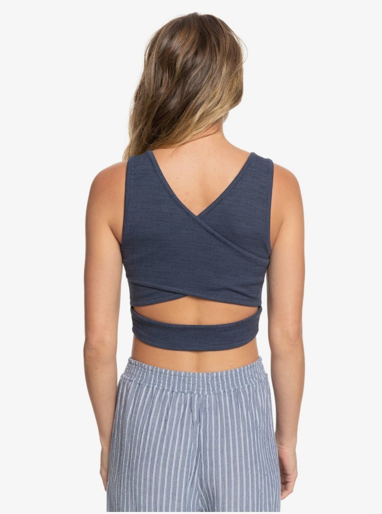 Indigo Women's Roxy Good Keepsake Crop Tops | USA OGFK-42680