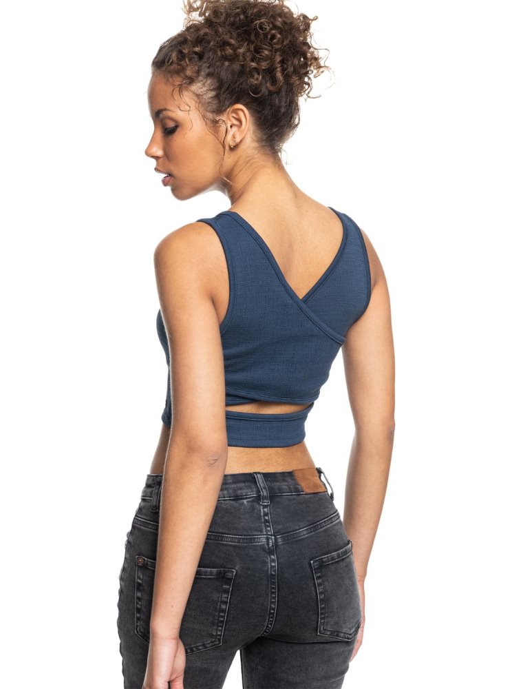 Indigo Women's Roxy Good Keepsake Crop Tops | USA OGFK-42680