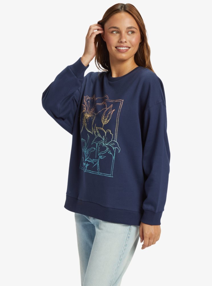 Indigo Women's Roxy Morning Hike Sweatshirts | USA RKXL-37520