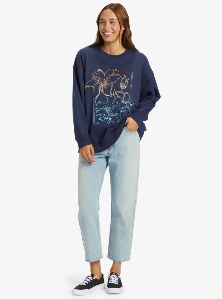 Indigo Women's Roxy Morning Hike Sweatshirts | USA RKXL-37520