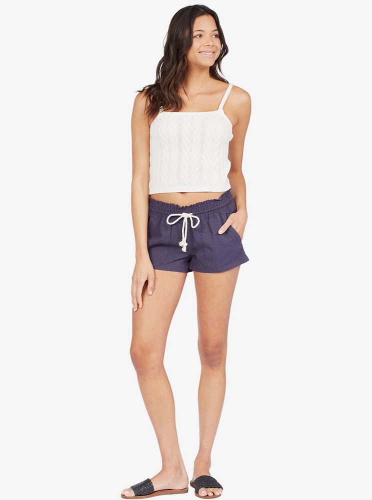 Indigo Women's Roxy Oceanside Elasticized Shorts | USA KXMG-09642