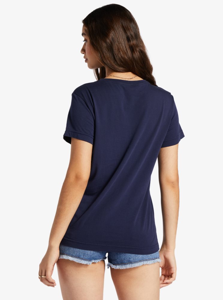 Indigo Women's Roxy Paradise View Oversized T Shirts | USA SUTK-80412