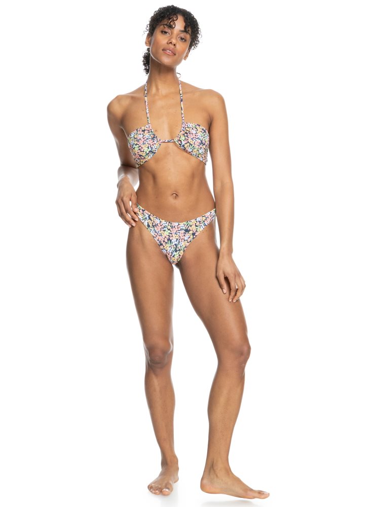 Indigo Women's Roxy Printed Beach Classics Cheeky Bikini Bottoms | USA CBLJ-86193