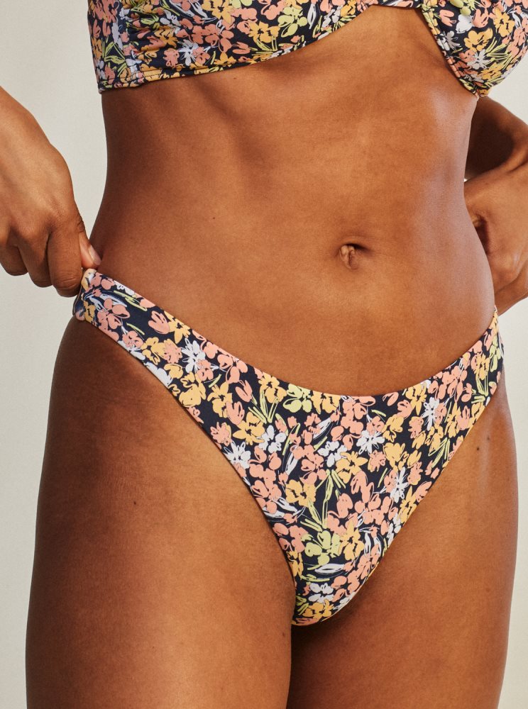 Indigo Women\'s Roxy Printed Beach Classics Mini Bikini Bottoms | USA DNZR-85476