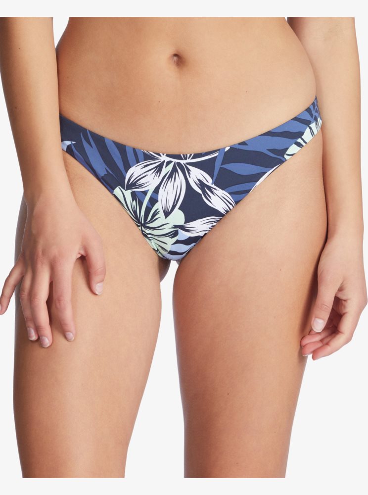 Indigo Women\'s Roxy Printed Beach Classics Cheeky Bikini Bottoms | USA OTZW-17654