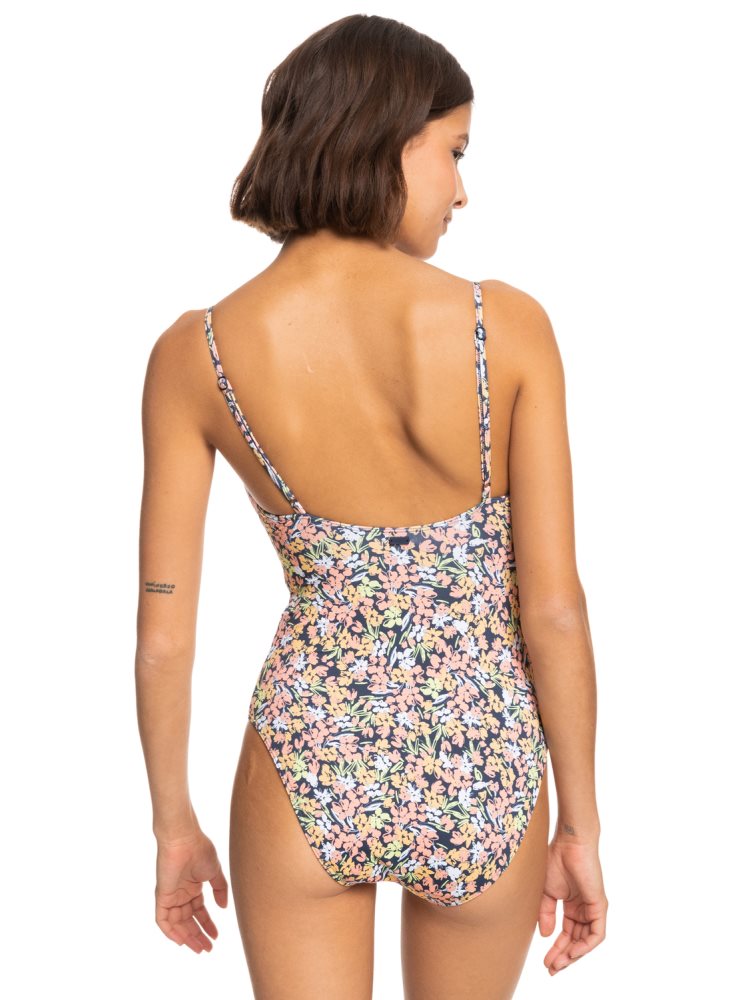 Indigo Women's Roxy Printed Beach Classics One Piece Swimsuits | USA XWUS-43958