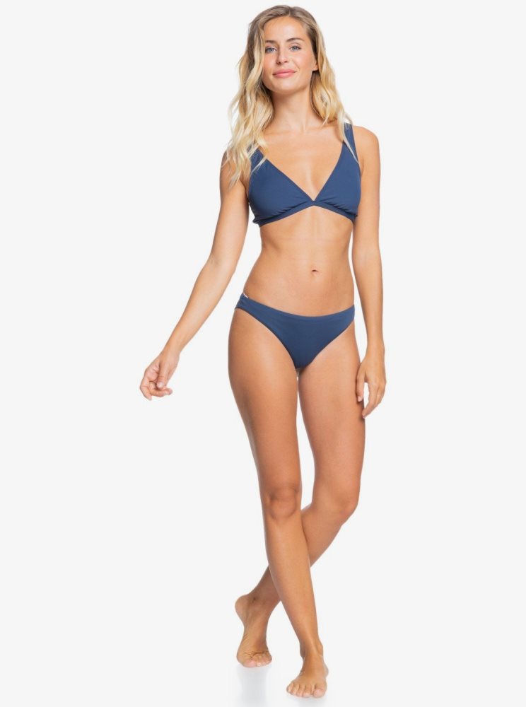 Indigo Women's Roxy Solid Beach Classics Elongated Triangle Bikini Tops | USA KEMU-01872