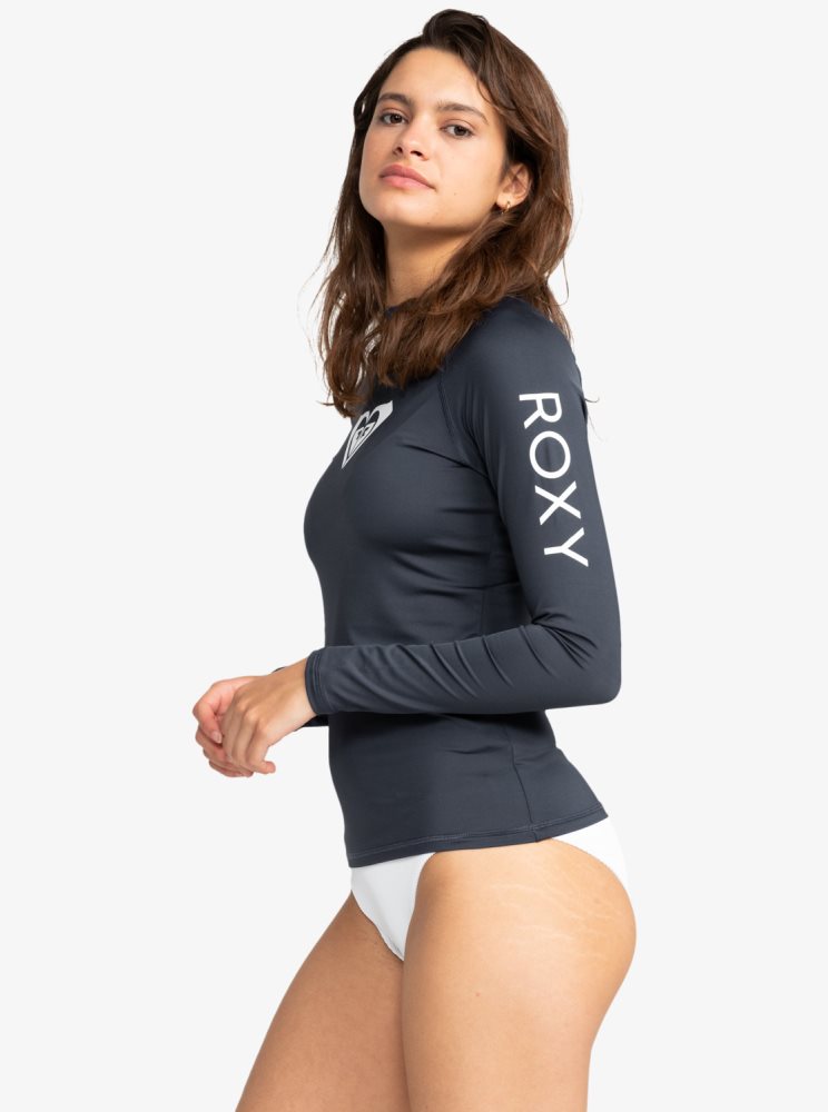 Indigo Women's Roxy Whole Hearted Long Sleeve UPF 50 Rashguards | USA VJNB-19823