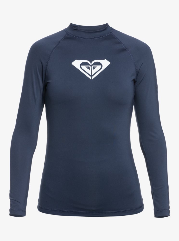 Indigo Women's Roxy Whole Hearted Long Sleeve UPF 50 Rashguards | USA VJNB-19823