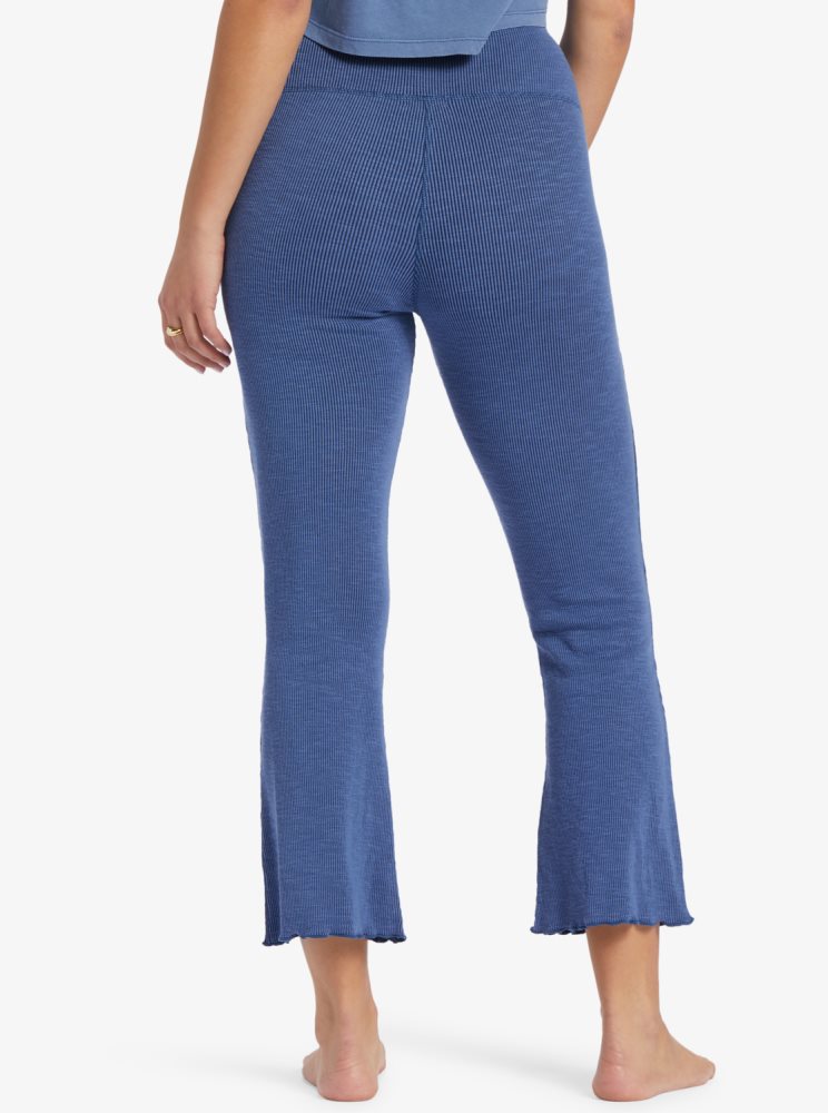 Indigo Women's Roxy Zuma Knit High Waist Knit Flare Pants | USA QOXB-63017