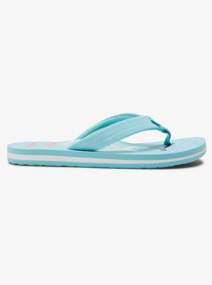 Light Blue Kids' Roxy 4-16 Vista Flip Flops | USA HVZQ-73492