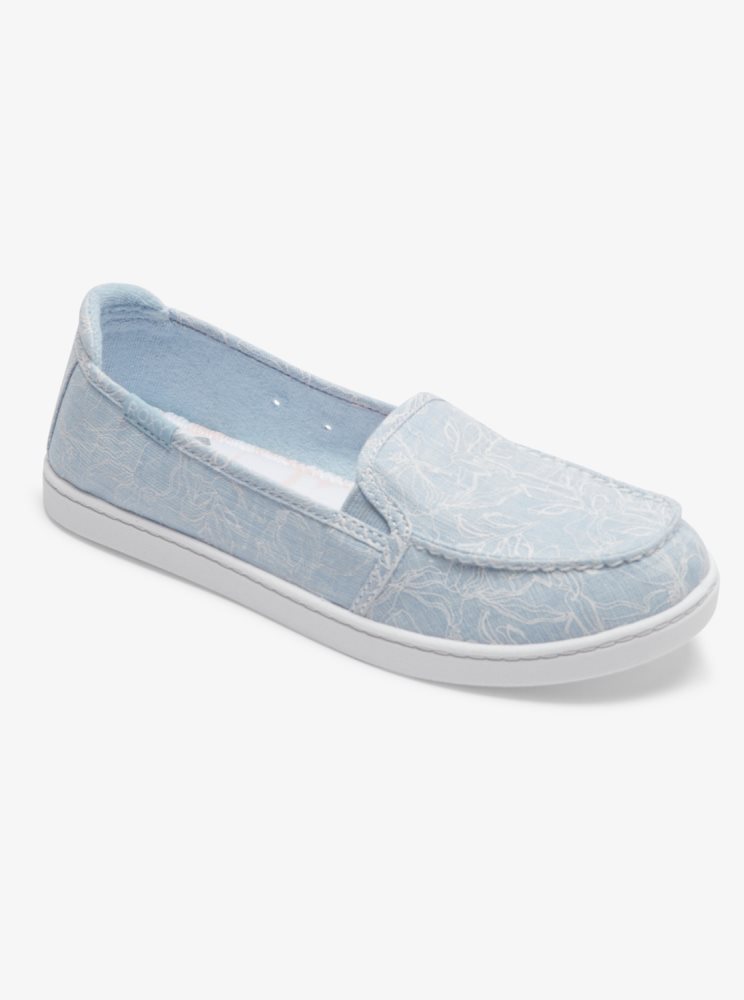 Light Blue Women\'s Roxy Minnow Slip On Shoes | USA MESH-45379