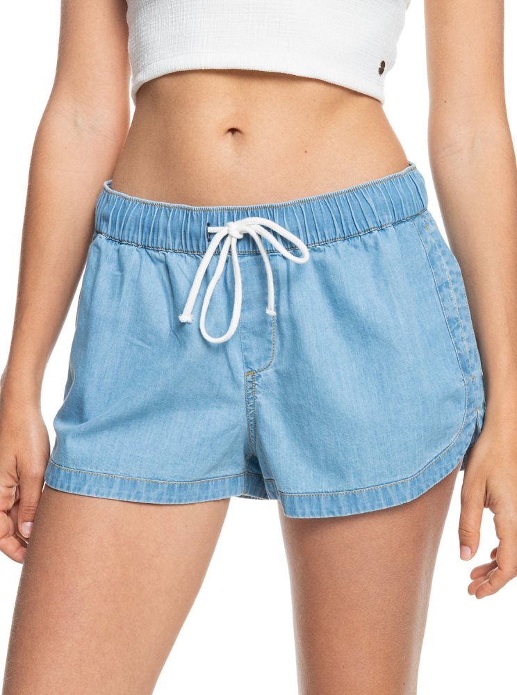 Light Blue Women's Roxy New Impossible Denim Shorts | USA WJAX-98173