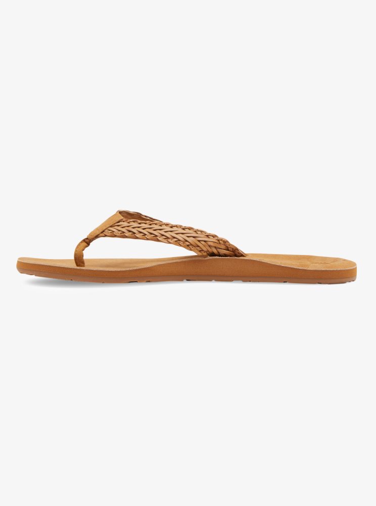 Light Brown Women's Roxy Lili Fashion Flip Flops | USA UOTG-64053