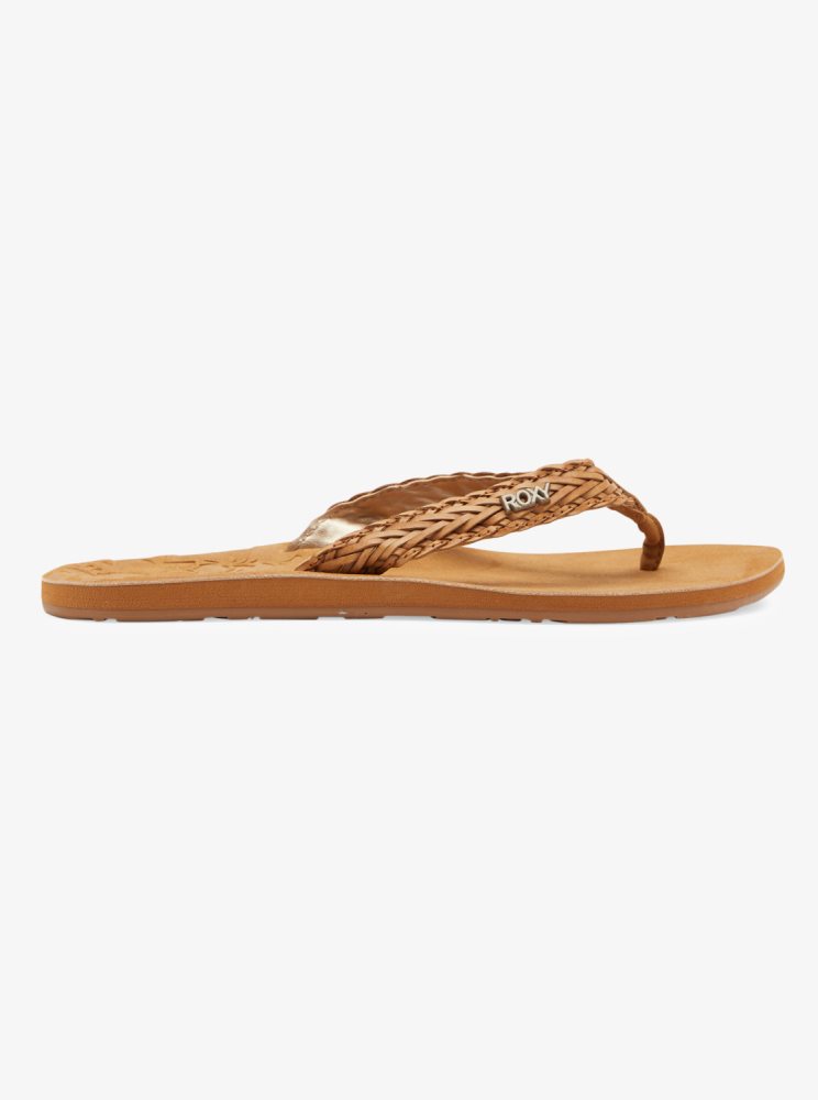 Light Brown Women's Roxy Lili Fashion Flip Flops | USA UOTG-64053