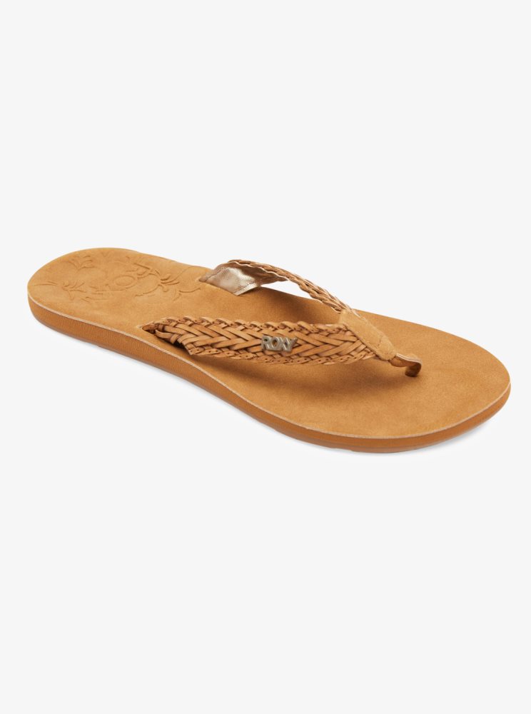 Light Brown Women\'s Roxy Lili Fashion Flip Flops | USA UOTG-64053