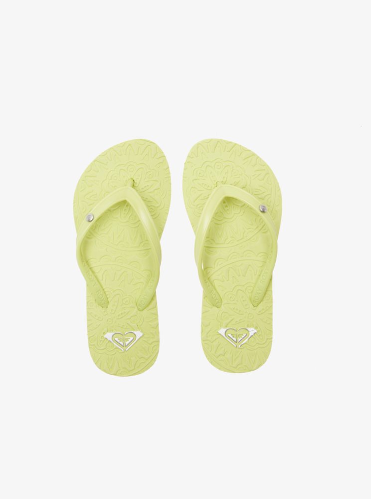 Light Green Kids' Roxy 4-16 Antilles Flip Flops | USA ECJS-67284