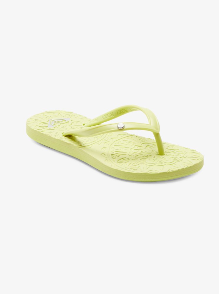 Light Green Kids\' Roxy 4-16 Antilles Flip Flops | USA ECJS-67284