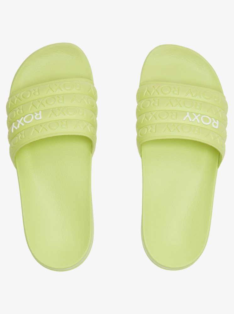 Light Green Women's Roxy Slippy Water-Friendly Sandals | USA AUSC-72836