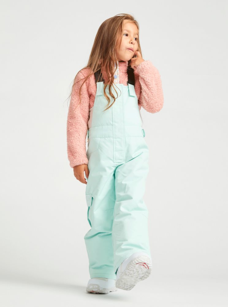 Light Turquoise Kids\' Roxy 2-7 Lola Insulated Bib Snow Pants | USA ELNG-68597