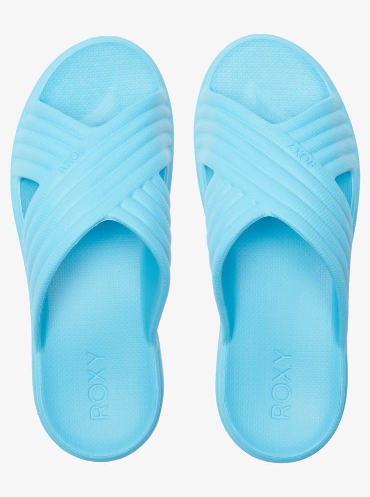 Light Turquoise Women's Roxy Rivie Sandals | USA WXBY-71306