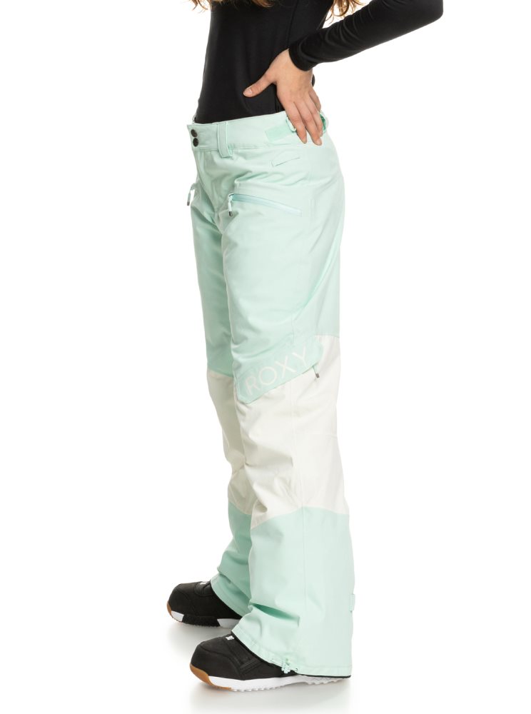 Light Turquoise Women's Roxy Wood Rose Insulated Snow Pants | USA IFEW-26541