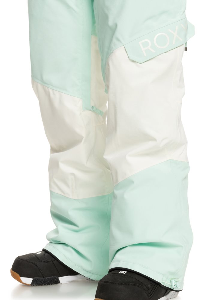 Light Turquoise Women's Roxy Wood Rose Insulated Snow Pants | USA IFEW-26541