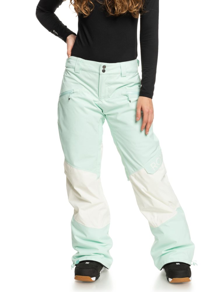 Light Turquoise Women\'s Roxy Wood Rose Insulated Snow Pants | USA IFEW-26541