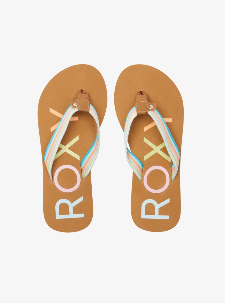 Multicolor Kids' Roxy 4-16 Colbee Flip Flops | USA TQAF-40283