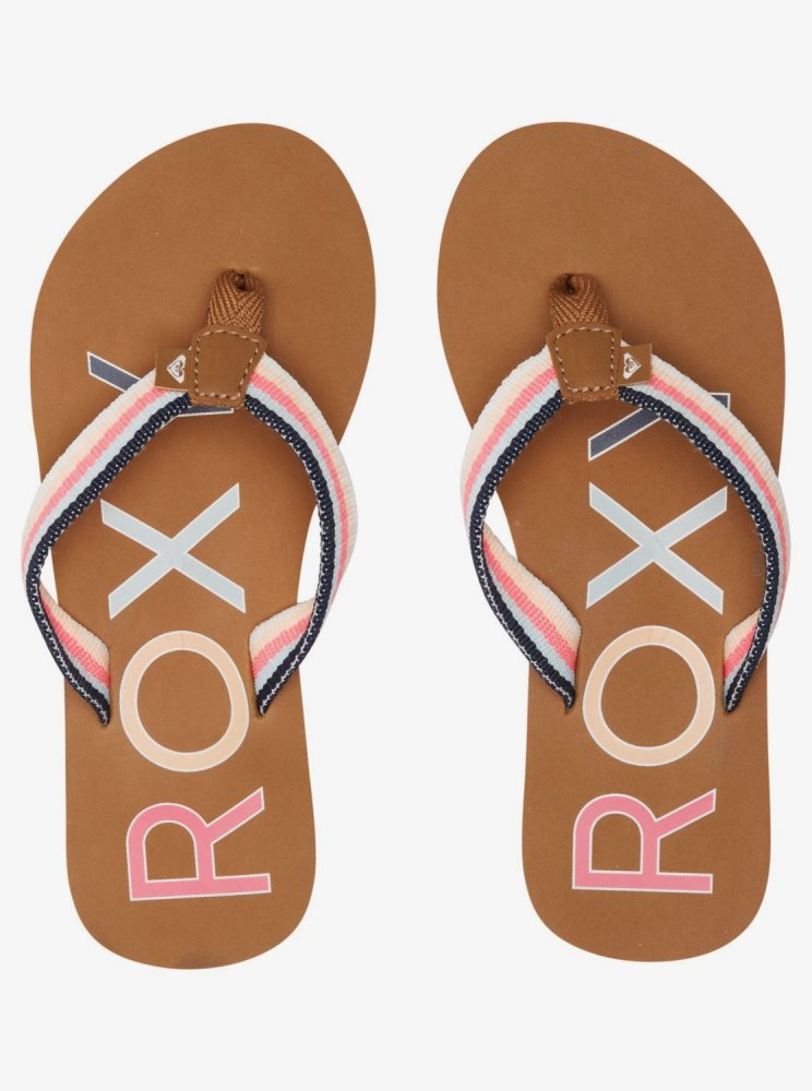 Multicolor Kids' Roxy 4-16 Colbee Flip Flops | USA ZREW-57642