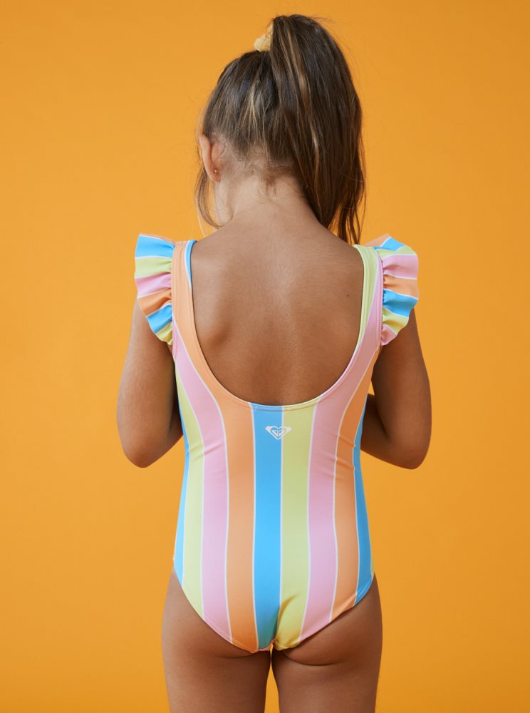 Multicolor Kids' Roxy 4-16 Colors Of The Sun One Piece Swimsuits | USA HGIE-72058