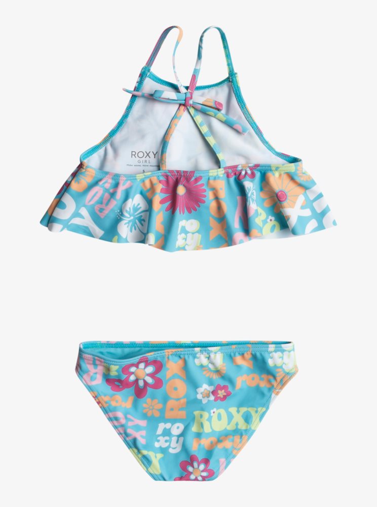 Multicolor Kids' Roxy 4-16 Flower Vintage Power Two Piece Flutter Set Bikinis | USA PKTF-23847