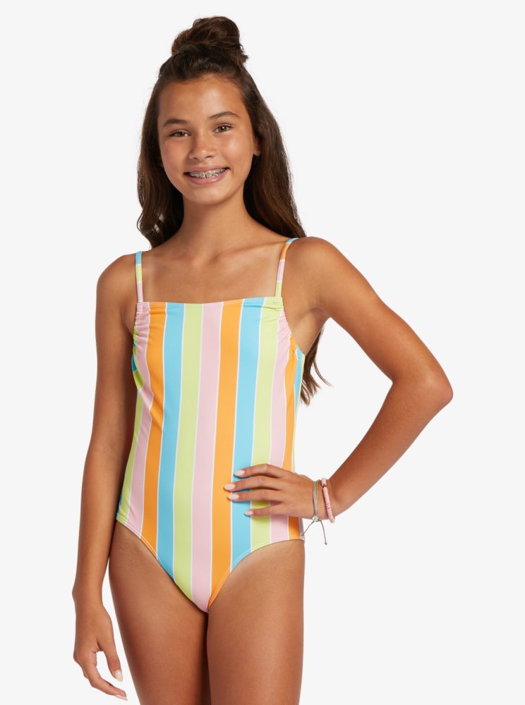 Multicolor Kids' Roxy 4-16 Last In Paradise One Piece Swimsuits | USA MQLF-60412