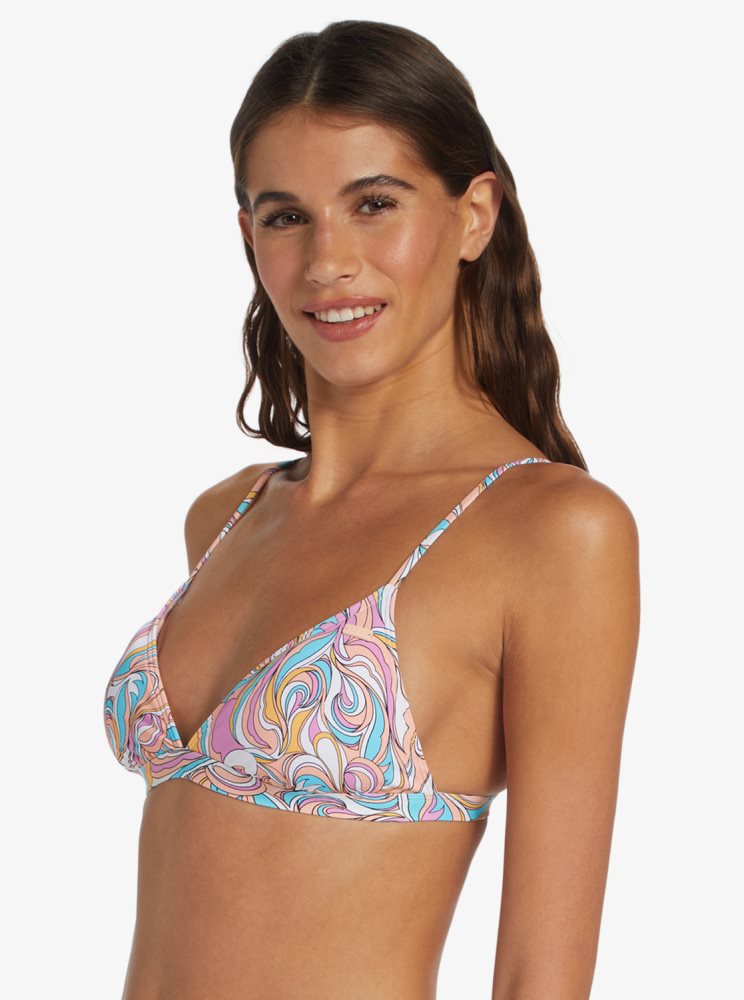 Multicolor Women's Roxy Beach Classics Fixed Triangle Bikini Tops | USA TOIR-28305