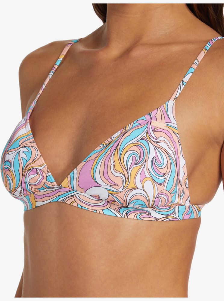 Multicolor Women's Roxy Beach Classics Fixed Triangle Bikini Tops | USA TOIR-28305