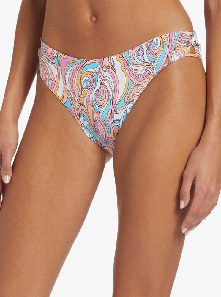 Multicolor Women's Roxy Beach Classics Strap Hipster Bikini Bottoms | USA EJLX-30568