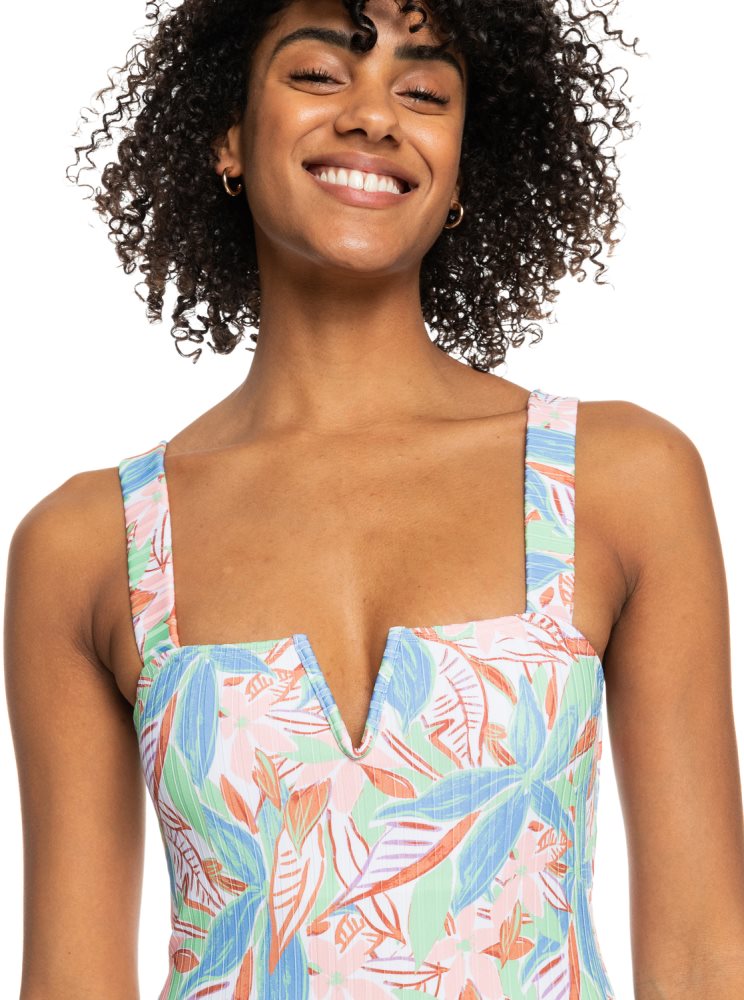 Multicolor Women's Roxy Love Rib The Coco D-Cup One Piece Swimsuits | USA YMWS-29418