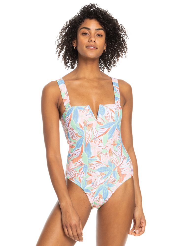 Multicolor Women's Roxy Love Rib The Coco D-Cup One Piece Swimsuits | USA YMWS-29418