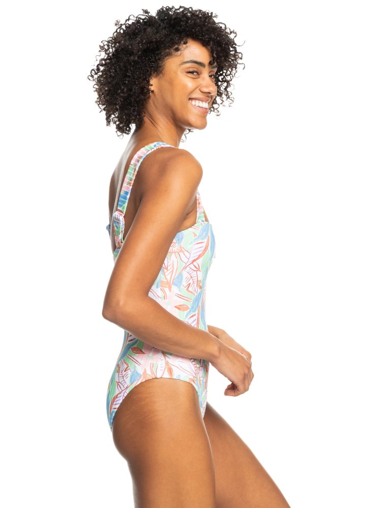 Multicolor Women's Roxy Love Rib The Coco D-Cup One Piece Swimsuits | USA YMWS-29418