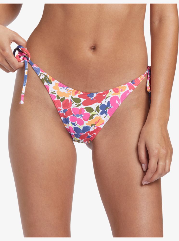 Multicolor Women\'s Roxy Printed Beach Classics Cheeky Bikini Bottoms | USA SQUH-16807