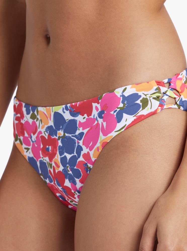 Multicolor Women's Roxy Printed Beach Classics Hipster Bikini Bottoms | USA ZYNU-32174